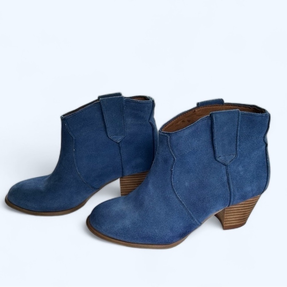 Aldo Haviax Blue Suede Leather Ankle Boots Booties Women's Size 7.5 VGC